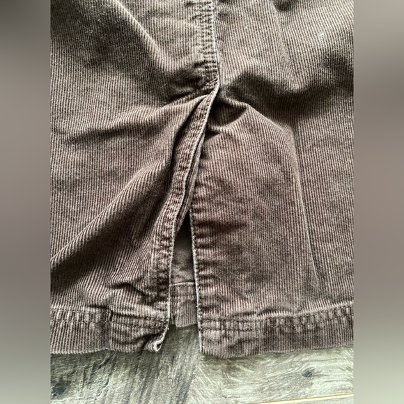Tommy Hilfiger chocolate brown corduroy mini skirt with back slit 100% cotton - Picture 7 of 11
